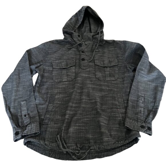 Ezekiel  Men's Medium Henley Style Long Sleeve Gray Light Weight Hoodie - Picture 1 of 6